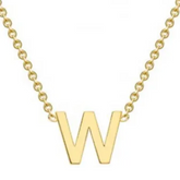 9ct Yellow Gold Necklace with Initial W 38+5cm